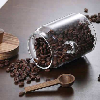 3Pcs Glass Coffee Jars with Spoons,Candy Jars,Biscuit Jars,Storage Jars,Tea Jars