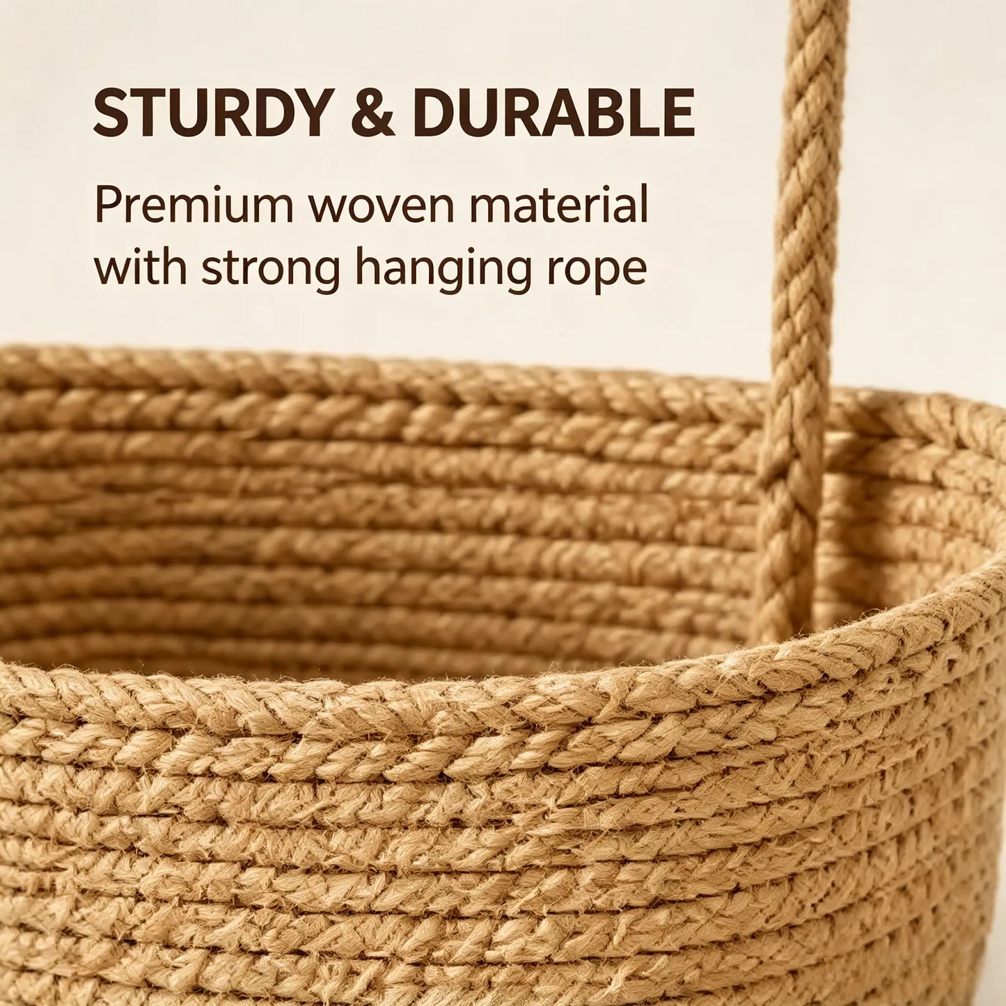 【Free Ship】Woven Cotton 3-Tier over the Door Basket, Wall-Mounted Jute Storage Organizer in Bathroom – Decorative Nursery Baskets, Perfect for Busy Mom/Dad to Store Diapers & Toys Small Basket Gift Hook Laundry Basket House Organizers