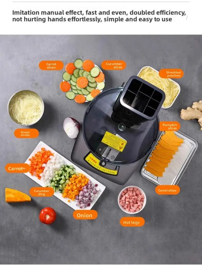 ULRICA 4-In-1 Electric Veggie Chopper Slicer: Multi-Functional Dicer Grater for Potato, Carrot & Onion