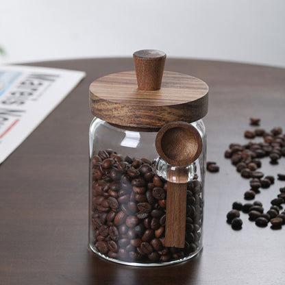 3Pcs Glass Coffee Jars with Spoons,Candy Jars,Biscuit Jars,Storage Jars,Tea Jars
