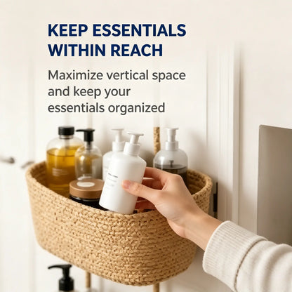 【Free Ship】Woven Cotton 3-Tier over the Door Basket, Wall-Mounted Jute Storage Organizer in Bathroom – Decorative Nursery Baskets, Perfect for Busy Mom/Dad to Store Diapers & Toys Small Basket Gift Hook Laundry Basket House Organizers